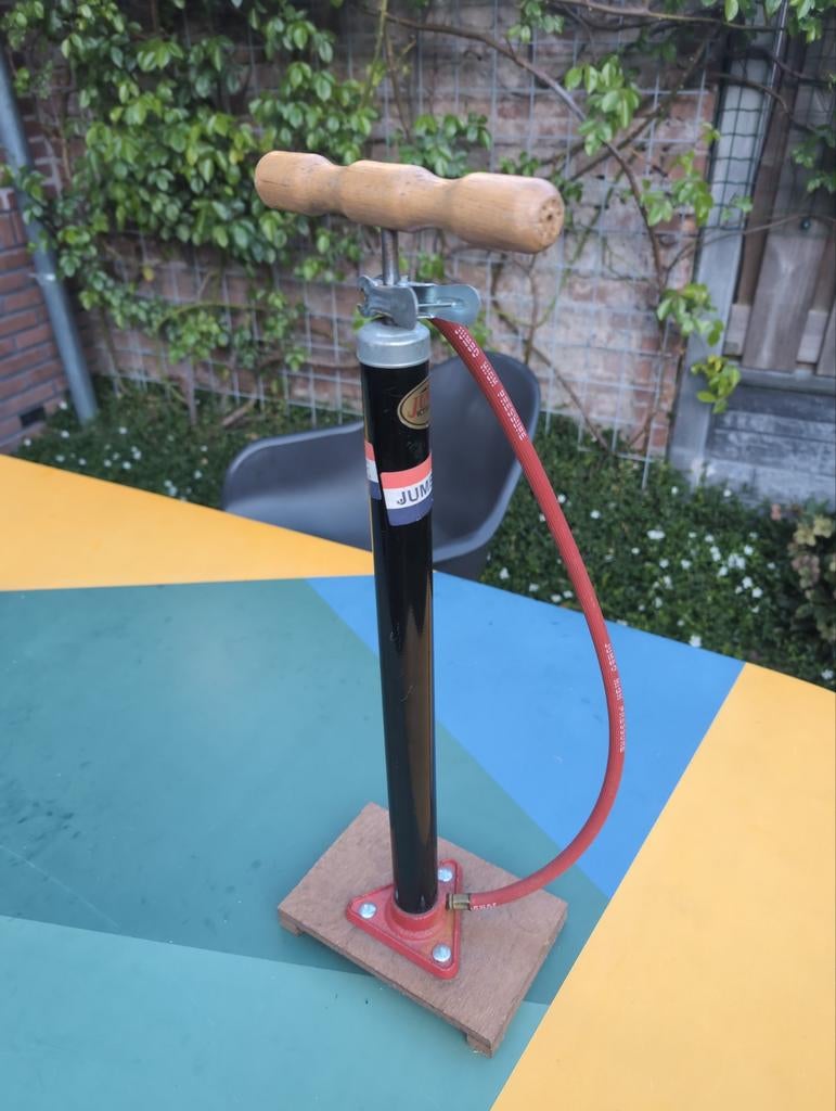 Vintage Jumbo fietspomp met houten handvat, Ophalen, Gebruikt
