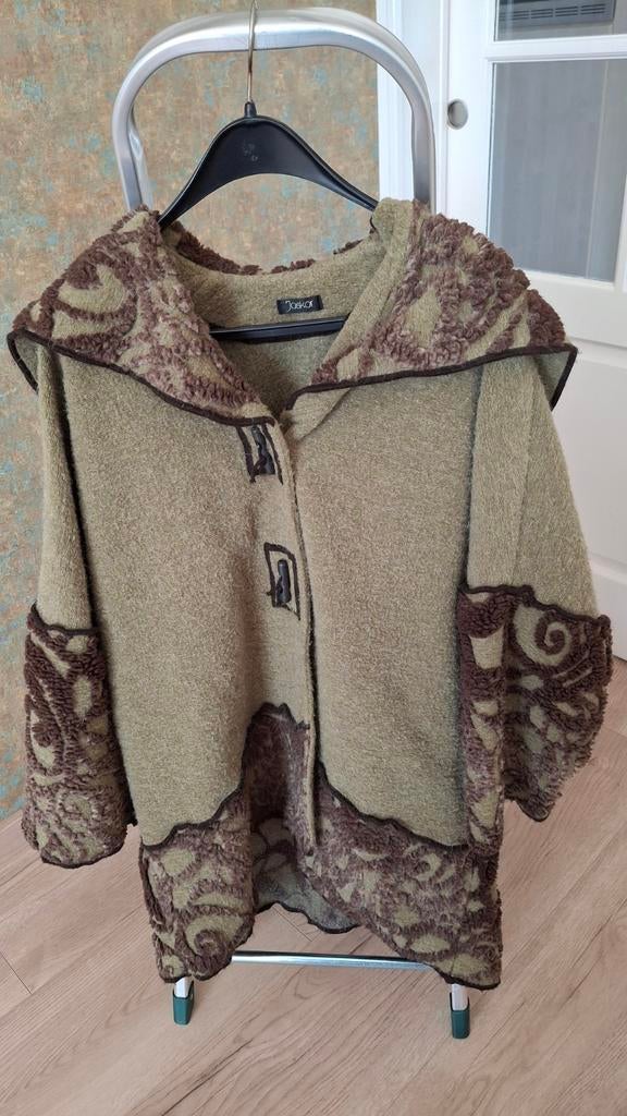 Mosgroene wollen vest jas maat XL, Ophalen of Verzenden, Zo goed als nieuw, Maat 46/48 (XL) of groter