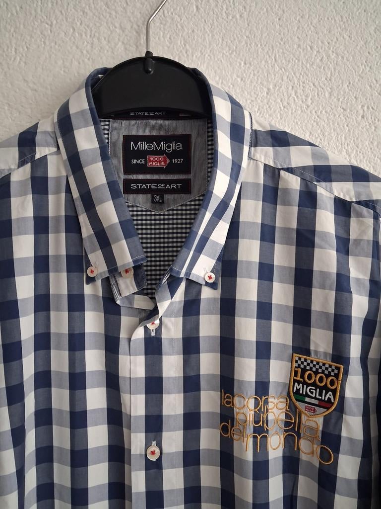 State of Art Mille Miglia Geruit Overhemd 3XL, Kleding | Heren, State of Art, Blauw, Ophalen of Verzenden, Zo goed als nieuw