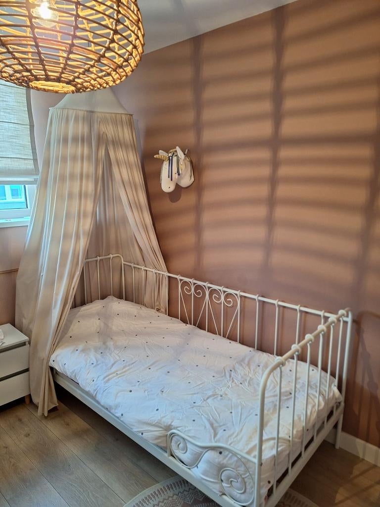 Meisjes bed, kajuitbed Alice, wit, Ophalen, Eenpersoons, Wit, Hout