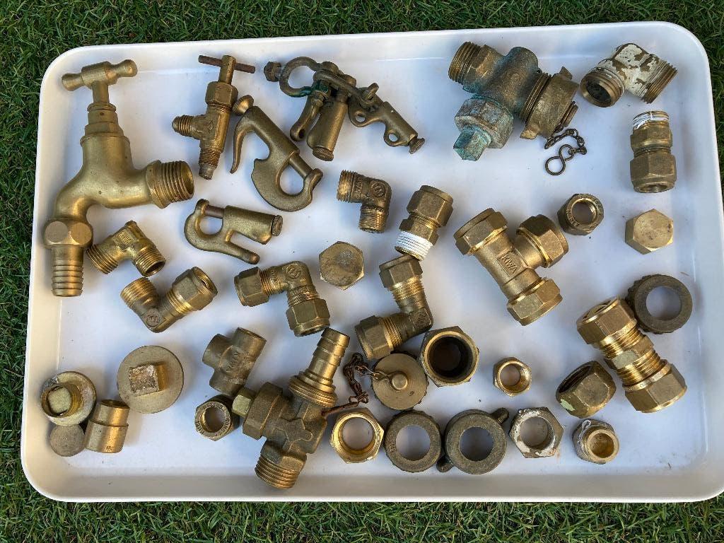 knel koppelingen etc. centrale verwarming kraan messing, Doe-het-zelf en Verbouw, Metalen, Ophalen, Gebruikt, Koper of Messing