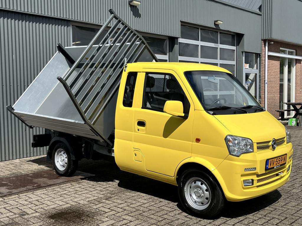 DFSK K-serie K01H 1.3 Benzine 3 zijden kipper Open laadbak k, Auto's, Bestelauto's, Euro 5, Gebruikt, Zwart, Origineel Nederlands