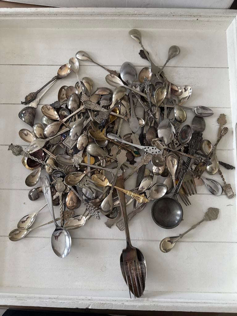 Grote verzameling vintage lepels en vorken, Ophalen of Verzenden