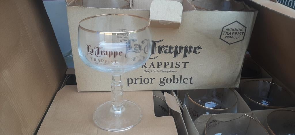 La trappe glazen prior goblet doos 6x, Verzamelen, Biermerken, Ophalen, Zo goed als nieuw, Glas of Glazen, La Trappe