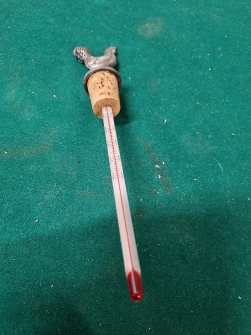 -	Wijnthermometer met tinnen haan, Verzamelen, Ophalen of Verzenden
