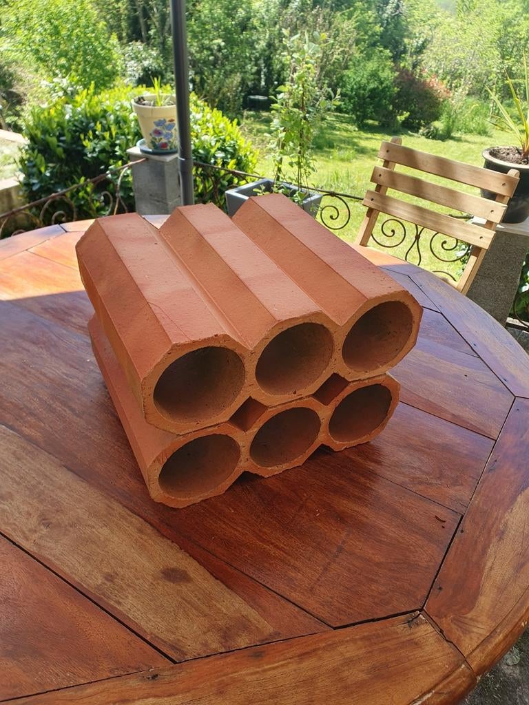 Terracotta wijnrek voor 6 flessen, Ophalen of Verzenden, Minder dan 50 cm