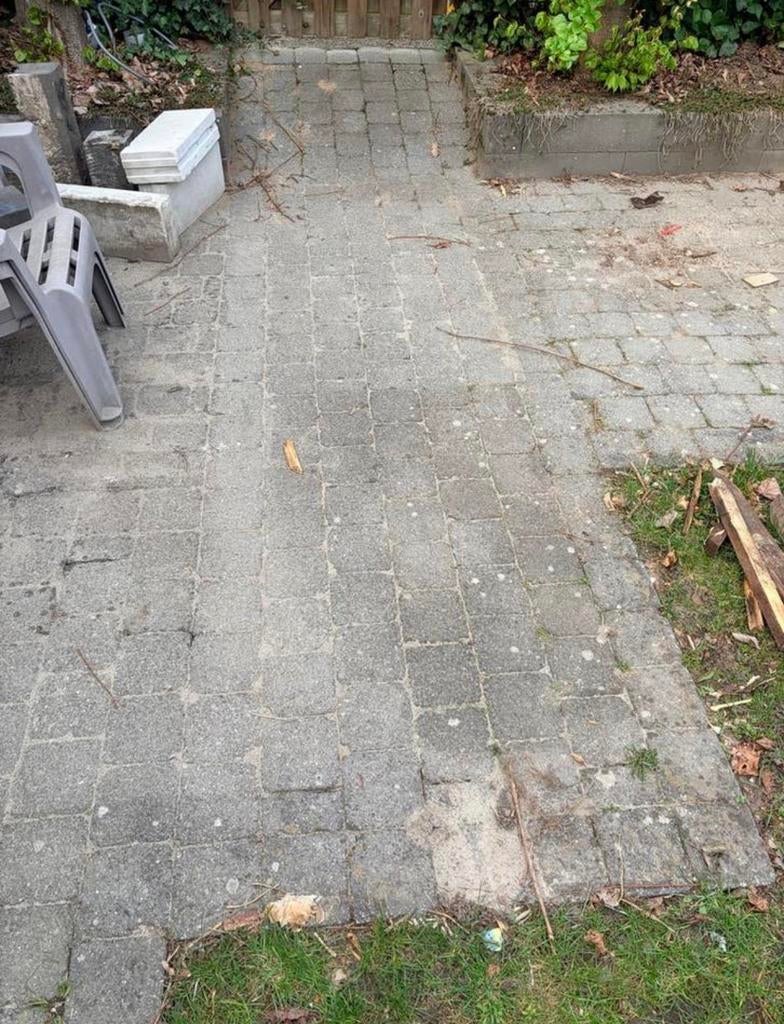 Gebruikte betonklinkers 15x15x6 cm, ca. 25m2, Gebruikt, Klinkers, Ophalen of Verzenden, 10 m² of meer