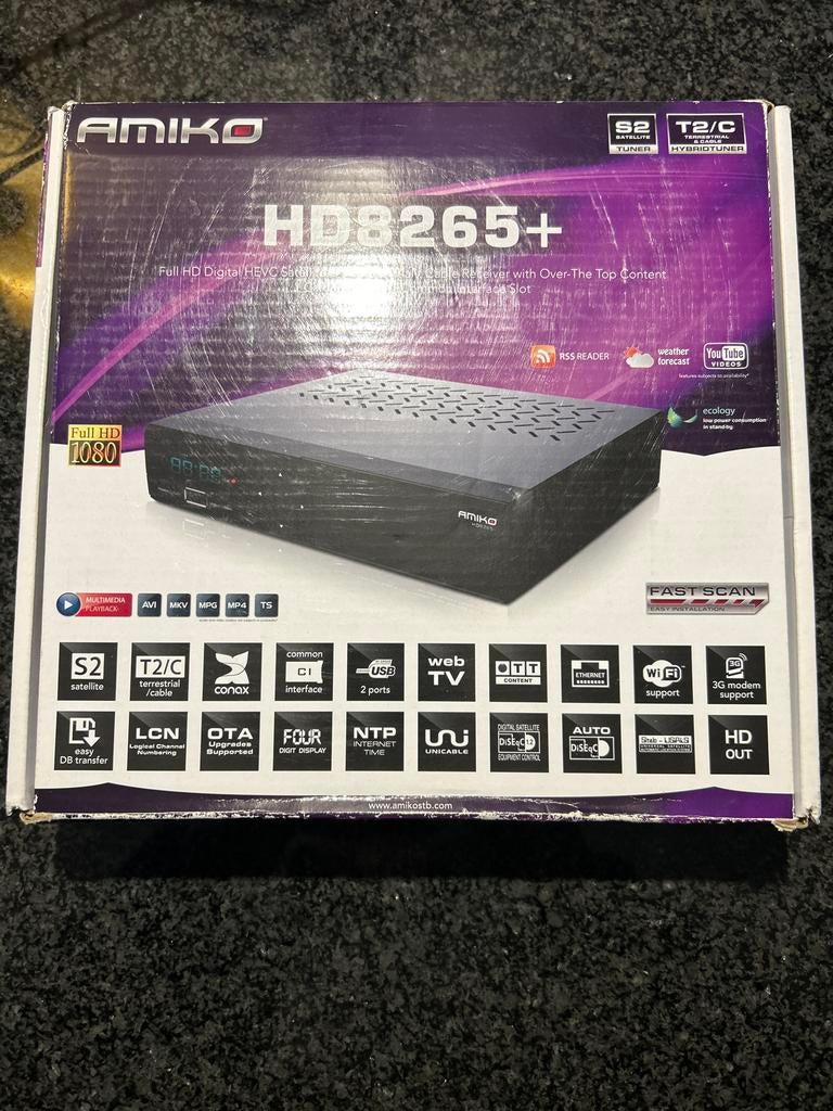 Amiko HD8265+ Full HD Satelliet/Kabel Ontvanger, Ophalen, Zo goed als nieuw, Overige merken