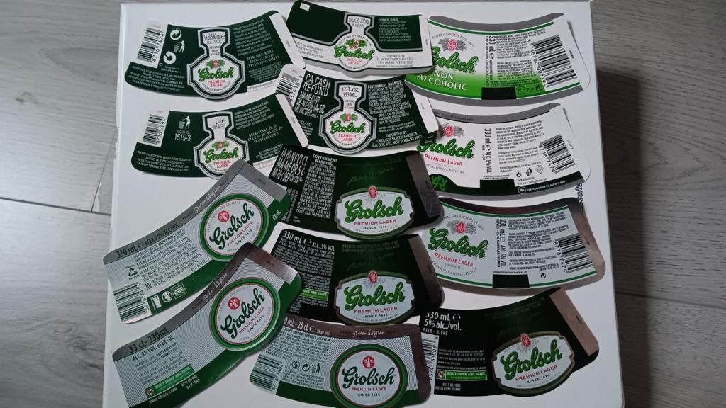 Grolsch export etiketten, Verzamelen, Biermerken, Ophalen of Verzenden, Nieuw, Overige typen, Grolsch