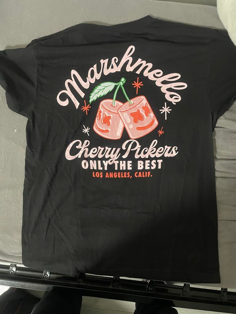 New Marshmello Cherry Pickers T-shirt Zwart Maat L, Ophalen, Zo goed als nieuw, Maat 52/54 (L), Zwart