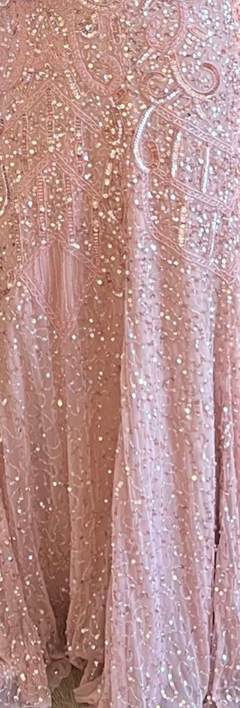 Elegante Oudroze Galajurk met Steentjes en Pailletten, Maat 38/40 (M), Galajurk, Ophalen of Verzenden, Zo goed als nieuw