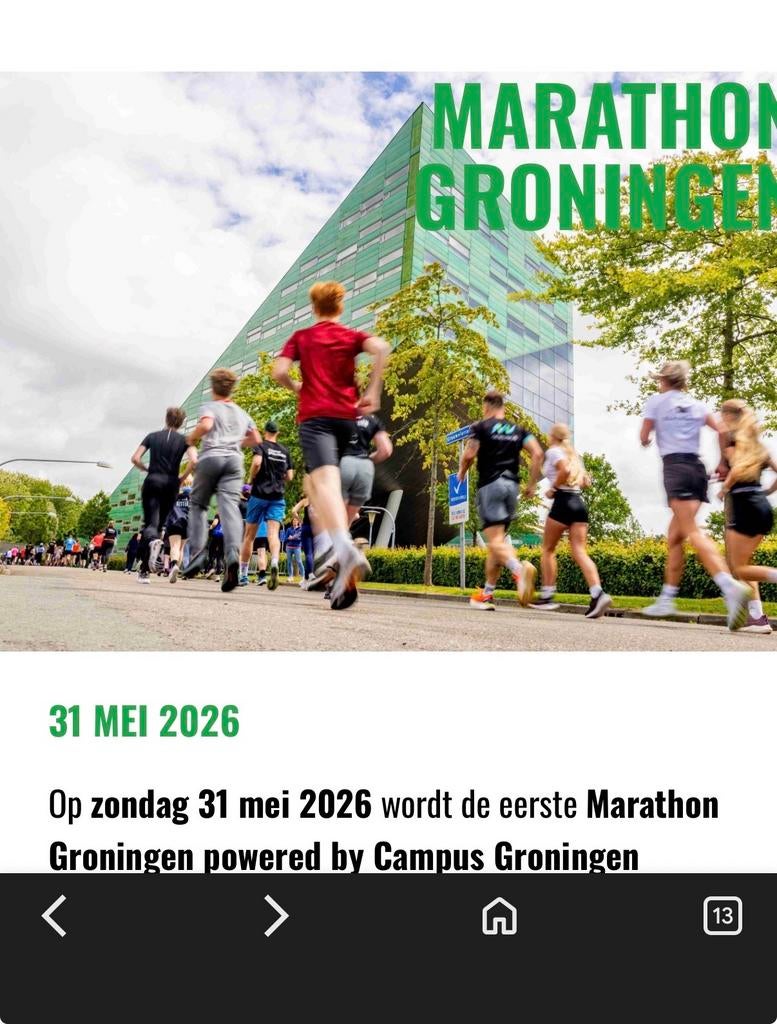Startbewijs voor de hele marathon Groningen, Eén persoon, Mei