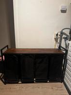 Wasmand met 4 vakken en houten bovenkant, Ophalen of Verzenden, Gebruikt