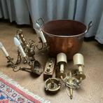 Koperen ketel, kroonluchter en gewichten, Antiek en Kunst, Antiek | Koper en Brons, Ophalen, Koper