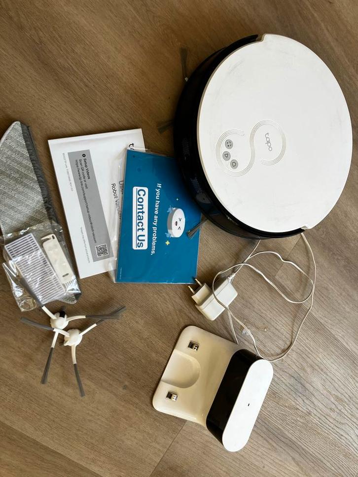 Tapo Robotstofzuiger met dweilfunctie, Witgoed en Apparatuur, Stofzuigers, Gebruikt, Robotstofzuiger, Minder dan 1200 watt, Reservoir
