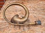 Antieke koperen hoorn claxon toeter 32 cm, Ophalen of Verzenden, Koper