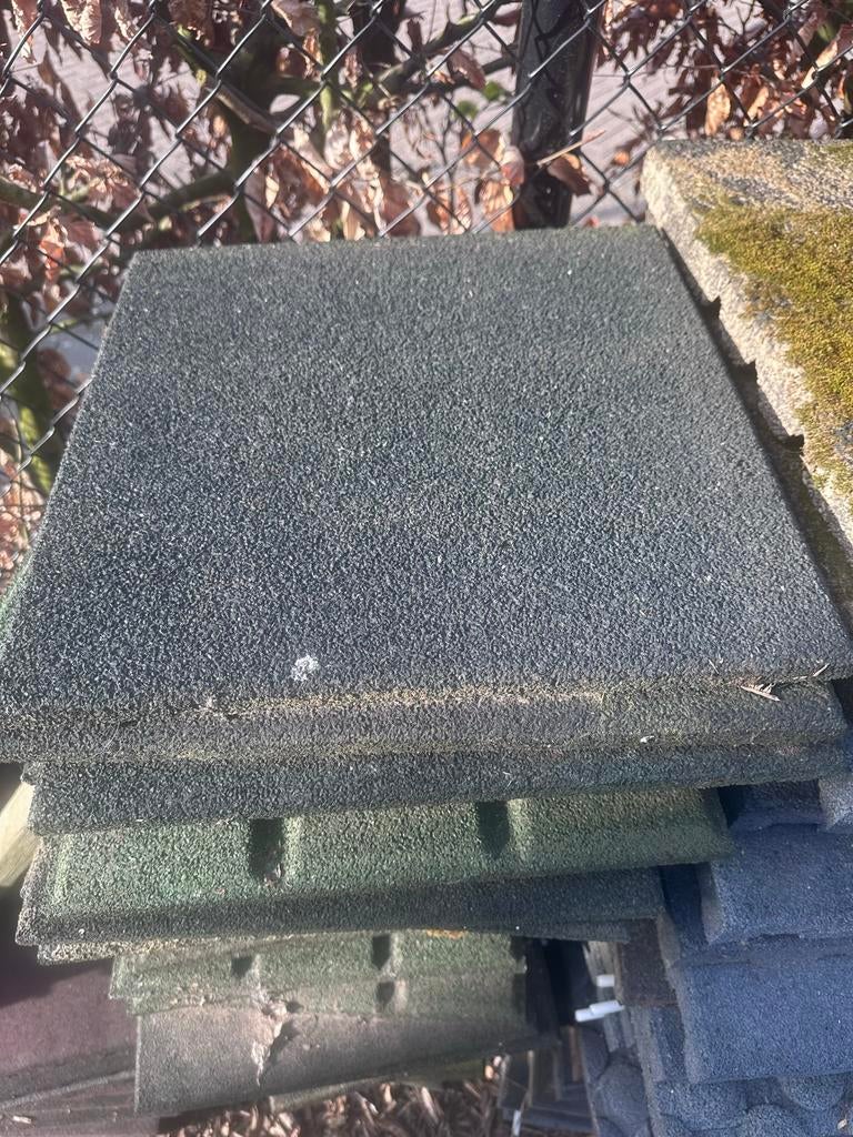 Rubberen terrastegels 40x40, 54 stuks, Tuin en Terras, Tegels en Klinkers, Ophalen, Gebruikt, Rubber, 5 tot 10 m²