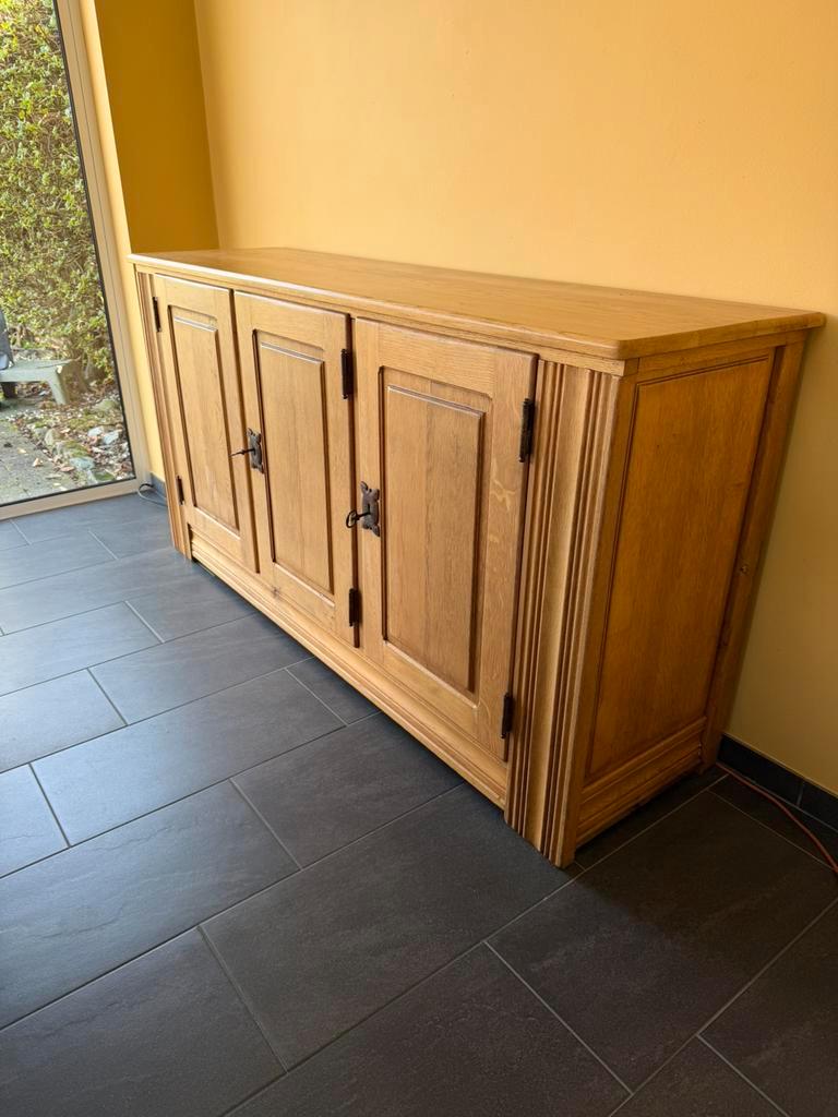 Eiken dressoir kast, Ophalen, 150 tot 200 cm, Eikenhout, Zo goed als nieuw