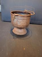 Koperen bloempot met handvat, Ophalen