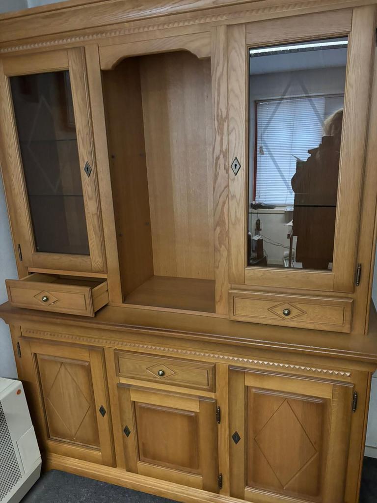Houten dressoir 2 delen, Ophalen, Zo goed als nieuw, 200 cm of meer, Minder dan 100 cm