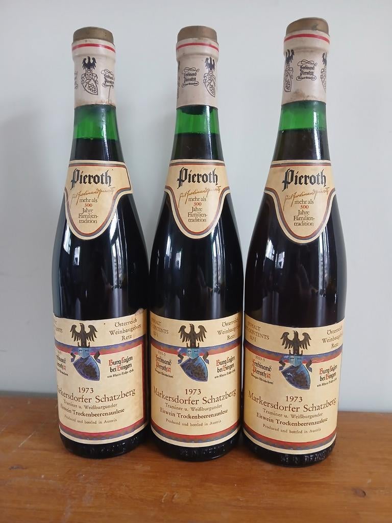 3 flessen 1973 Eiswein TBA -Markersdorfer Schatzberg, Overige gebieden, Ophalen of Verzenden, Vol, Witte wijn