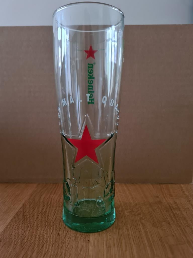 Heineken Groen glas met rode ster 0,40L, Verzamelen, Ophalen of Verzenden, Nieuw, Glas of Glazen, Heineken