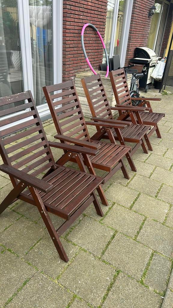 Tuinstoelen IKEA ÄPPLARÖ hout €35 p/st nog 2 beschikbaar, Ophalen, Zo goed als nieuw, Hout, Inklapbaar