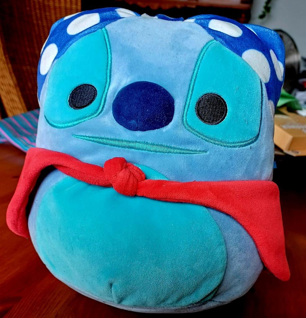 Disney Stitch knuffelkussen met rode bandana – Squishmallow, Ophalen, Disney, Overige typen, Blauw