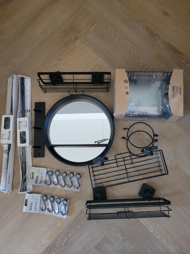Ikea Fintorp badkamer accessoires set - zwart, nieuw, Ophalen of Verzenden, Nieuw, Zwart