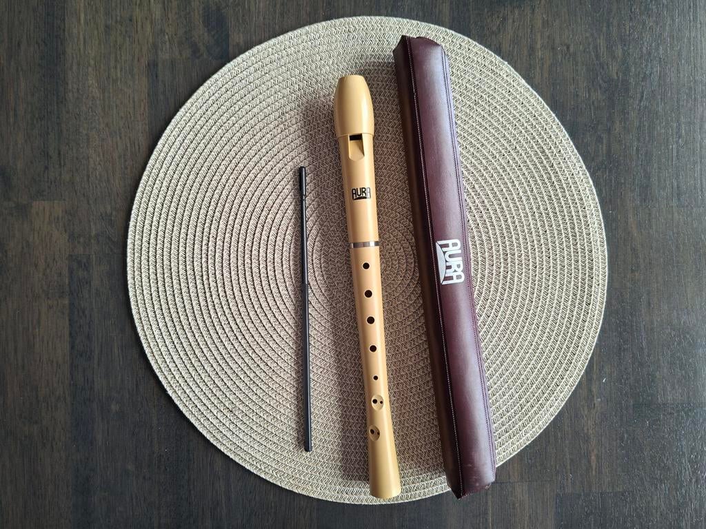 Blokfluit in hoes Aura, Ophalen of Verzenden, Gebruikt, Met koffer, hoes of etui