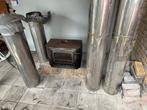Janus inbouw houtkachel en dubbelwandigebuis, Ophalen, 6 meter of meer, Zo goed als nieuw, Rechte buis