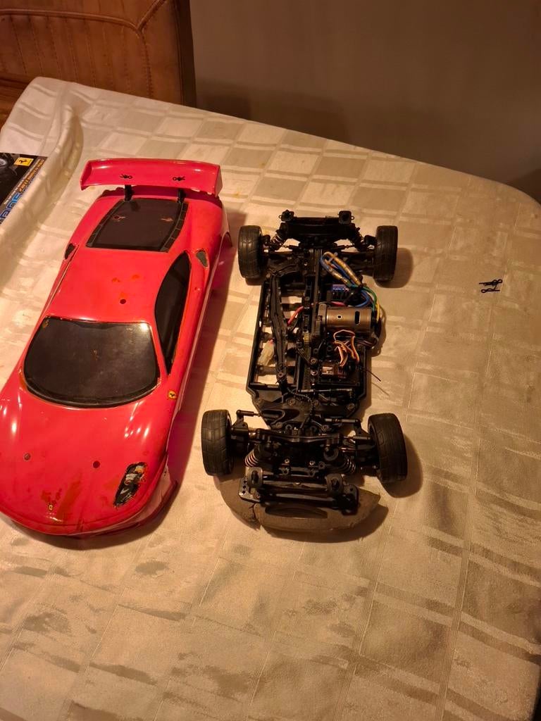 Ferrari F430 RC auto, Tamiya TA05 chassis, Ophalen of Verzenden, Gebruikt, Auto onroad