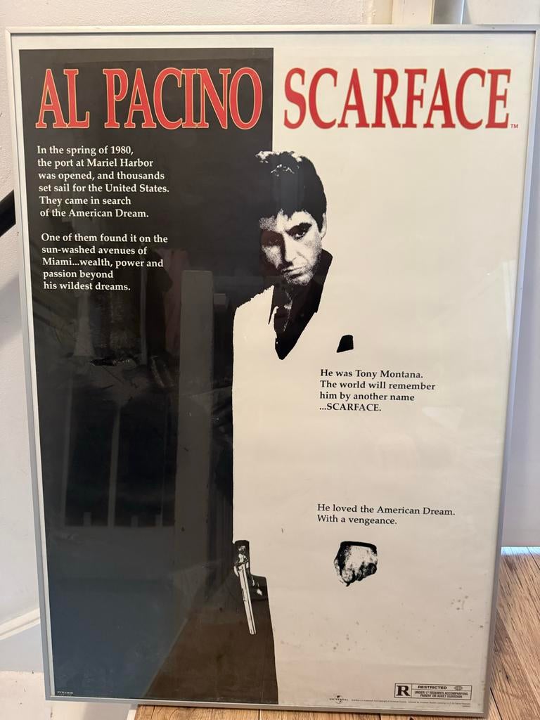 Scarface Al Pacino poster, Ophalen, Zo goed als nieuw, Film, Poster