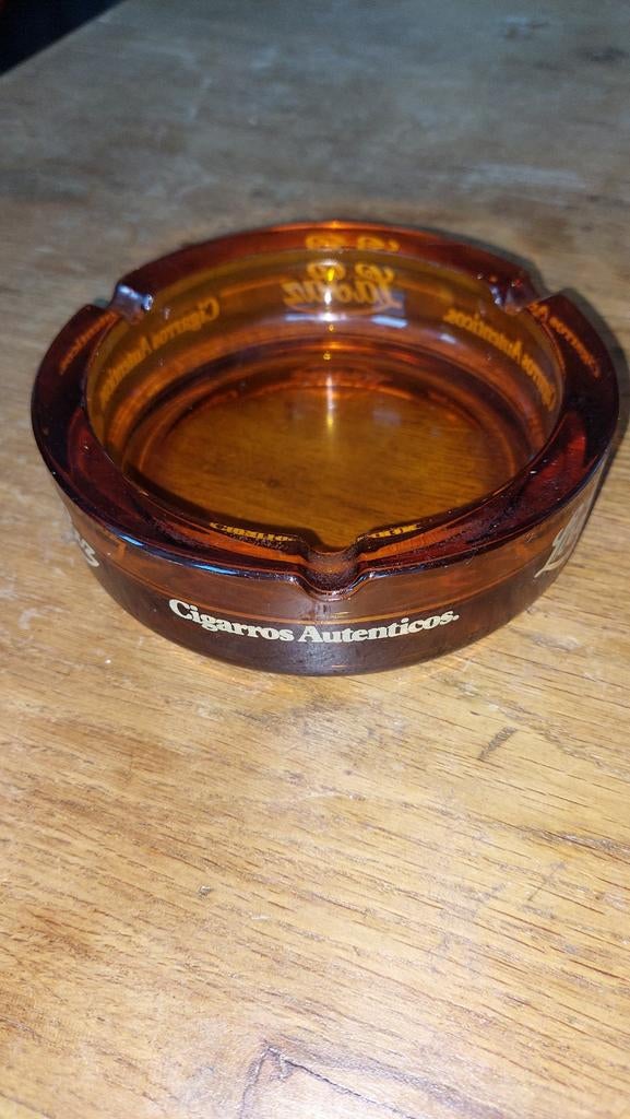 Vintage glazen La Paz asbak 14,5 cm doorsnede, Verzamelen, Ophalen of Verzenden, Zo goed als nieuw, Asbak