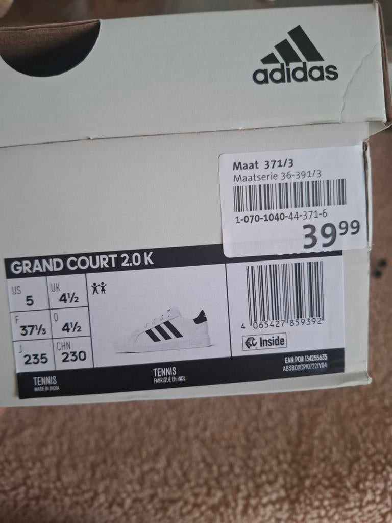 Adidas Grand Court 2.0 K schoenen maat 37 1/3, Kinderen en Baby's, Kinderkleding | Schoenen en Sokken, Adidas, Nieuw, Ophalen of Verzenden