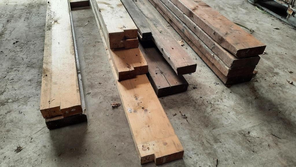 houten balken  14,5 x 4,5, Ophalen, Gebruikt, 25 tot 50 mm, 300 cm of meer
