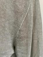 i214  linnen fijn-gebreid vest maat L=42/44 grijs vestje, Maat 42/44 (L), Ophalen of Verzenden, Zo goed als nieuw, Anna Justper