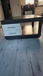 Antraciet salontafel met 2 laadjes, Ophalen, Gebruikt, 50 tot 100 cm, Vierkant