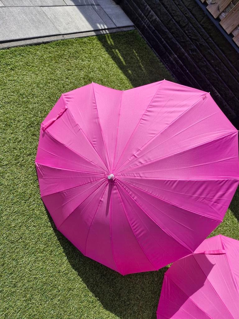 2 roze hart paraplu's, Sieraden, Tassen en Uiterlijk, Paraplu's, Ophalen of Verzenden, Wit