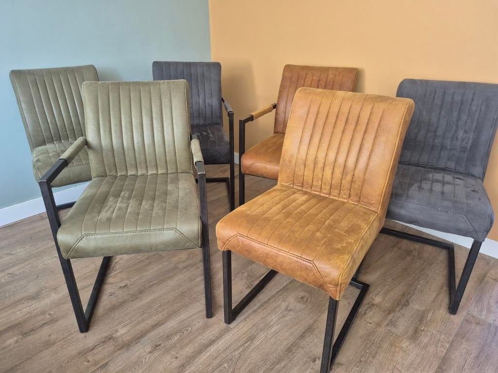 6 Robuuste Eetkamerstoelen in 3 kleuren (met/zonder leuning), Ophalen, Overige kleuren, Vijf, Zes of meer stoelen