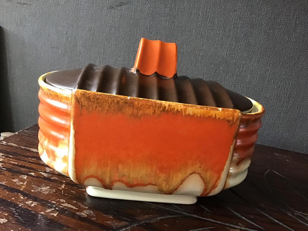 Antieke koekjes Pot  aardewerk Oranje / Bruin, Antiek en Kunst, Ophalen of Verzenden