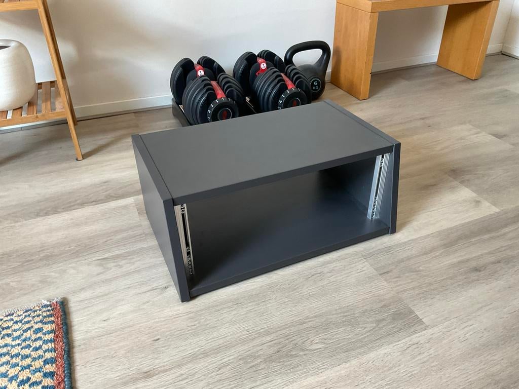 Mooi zwaar desktop rack voor 4 apparaten muziekstudio, Ophalen of Verzenden, Zo goed als nieuw