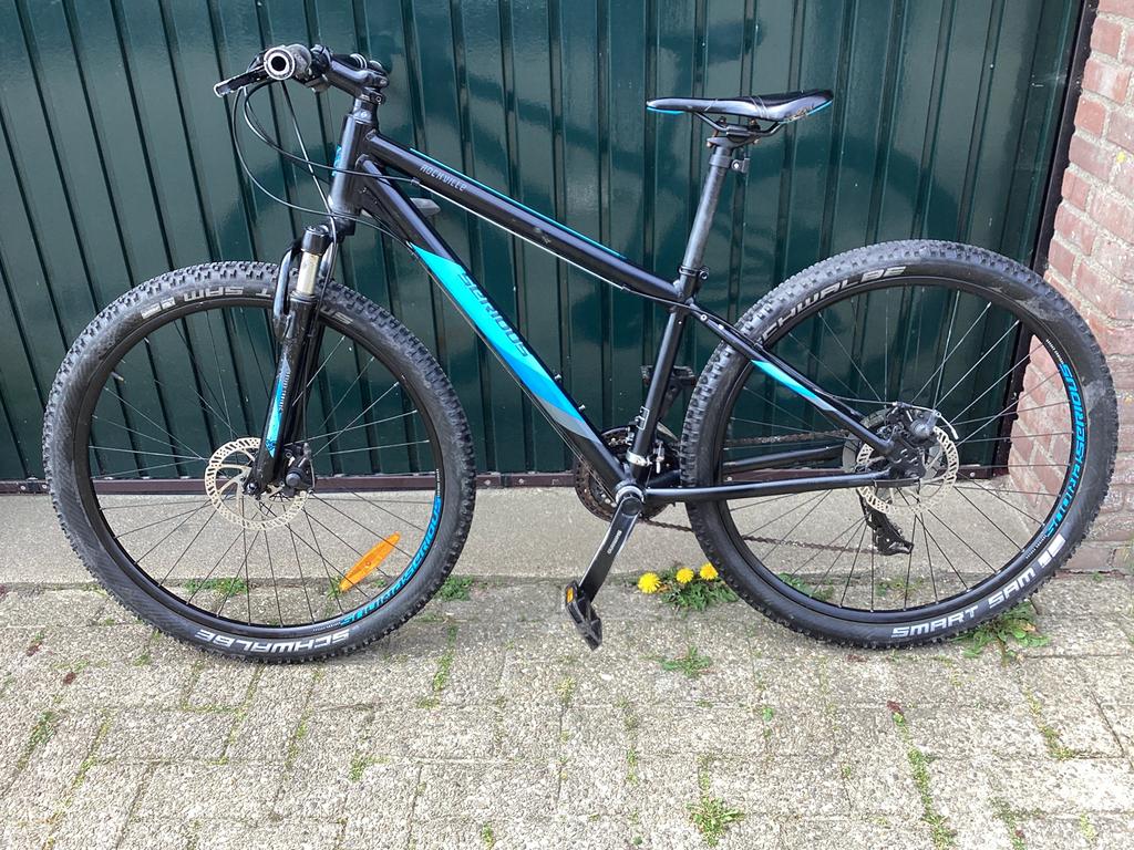 Een Zwart-blauwe Mountainbike van Serious Cycles, Rockville, Ophalen of Verzenden, Gebruikt, Heren, Overige merken
