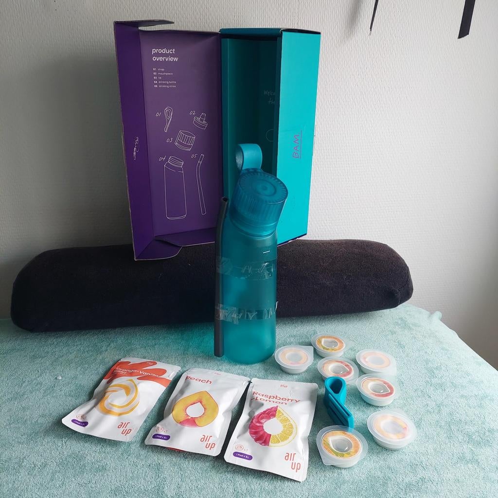 Air up blauw, Sport en Fitness, Bidons, Ophalen of Verzenden, Zo goed als nieuw