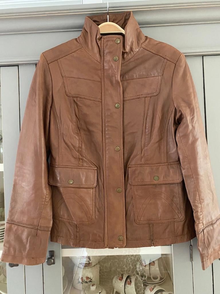 Leren jas Nappa leer cognac bruin maat 38 Nieuw, Ophalen of Verzenden, Nieuw, Maat 38/40 (M), Bruin