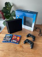 Playstation 4 Jet Black 500gb met 2 controllers en 2 games, Spelcomputers en Games, Ophalen, Met 2 controllers, Zo goed als nieuw