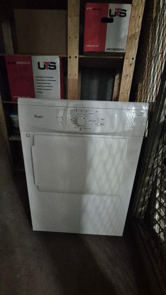 Whirlpool Droger, Witgoed en Apparatuur, Wasdrogers, Gebruikt, Luchtafvoer, Voorlader, 6 tot 8 kg, 85 tot 90 cm, Anti-kreukfase