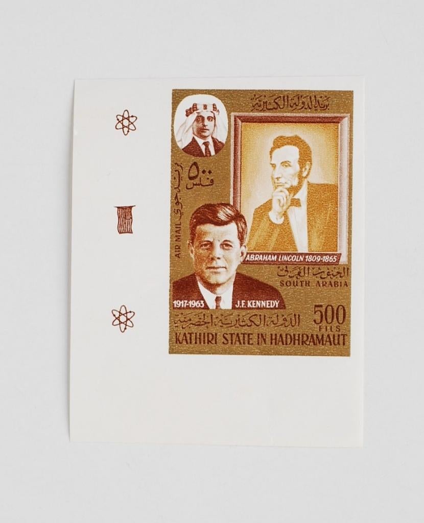 John F. Kennedy / Abraham Lincoln South Arabia Kathiri 1967, Postzegels en Munten, Postzegels | Amerika, Verzenden, Postfris, Noord-Amerika