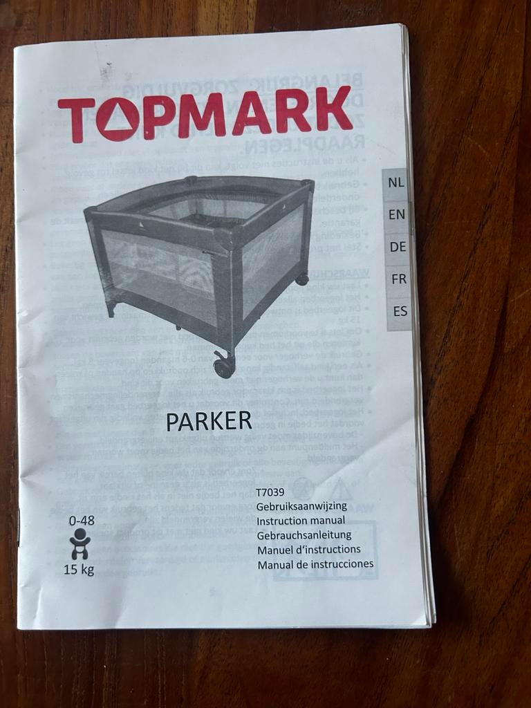 Topmark Parker opvouwbare box, Kinderen en Baby's, Boxen, Ophalen, Gebruikt, Vierkant, Wieltjes