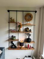 Industriële hangende wandkast van mangohout 130x20x185, Ophalen, Zo goed als nieuw